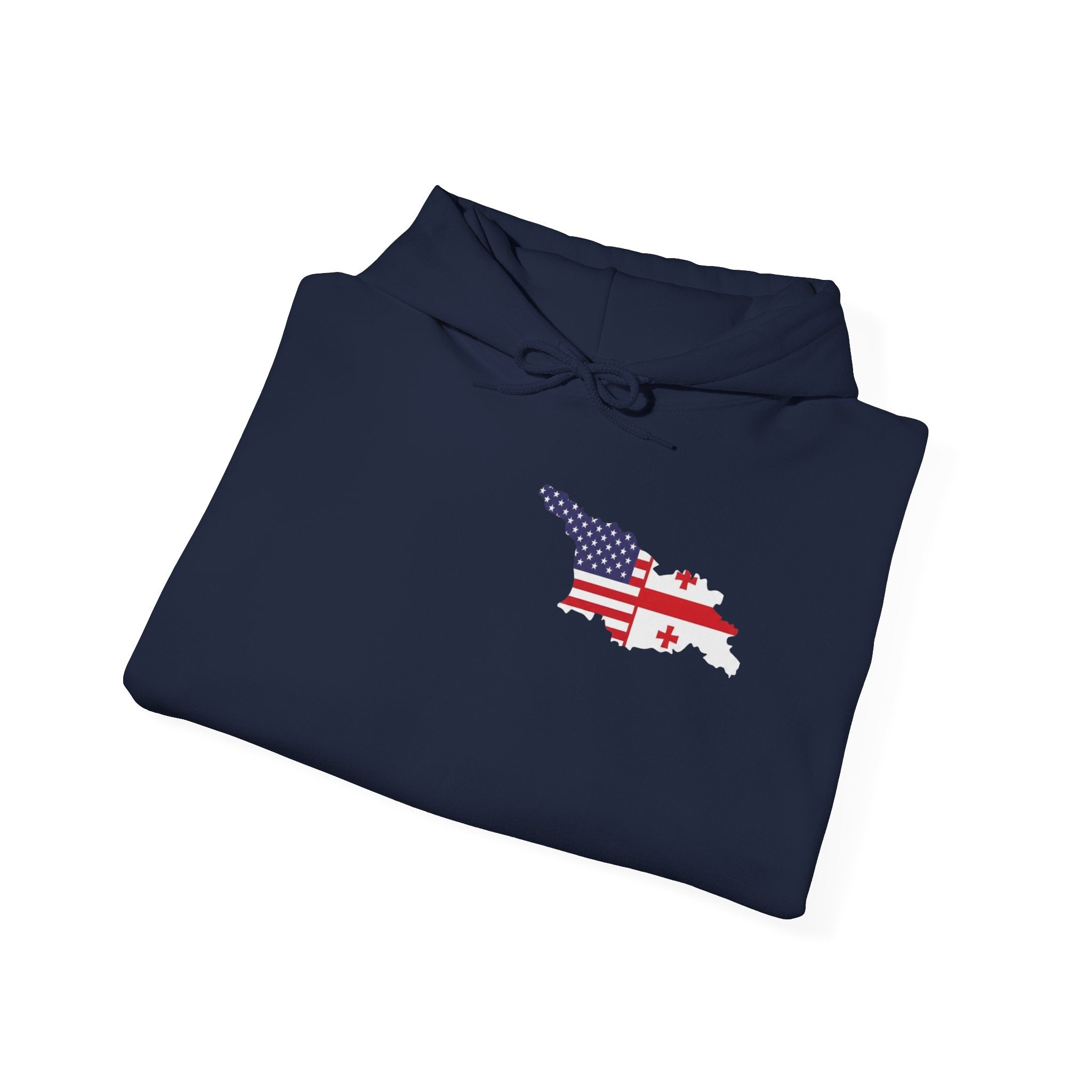 MERAB DVALISHVILI Hoodie – USA &GEORGIA Flag Small Chest + Back Wrestler Belt Design