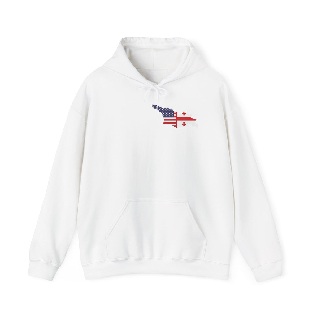 MERAB DVALISHVILI Hoodie – USA &GEORGIA Flag Small Chest + Back Wrestler Belt Design