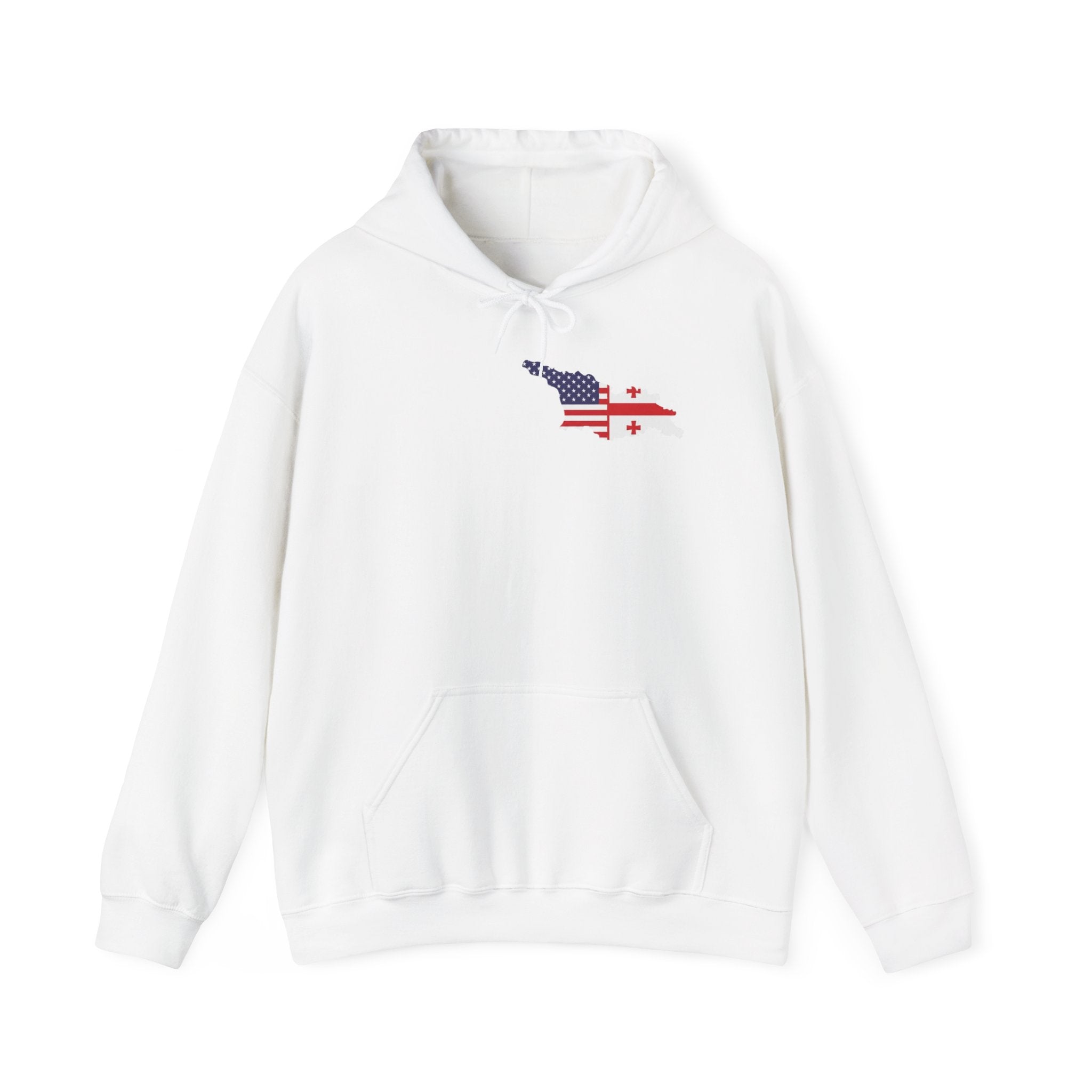 MERAB DVALISHVILI Hoodie – USA &GEORGIA Flag Small Chest + Back Wrestler Belt Design