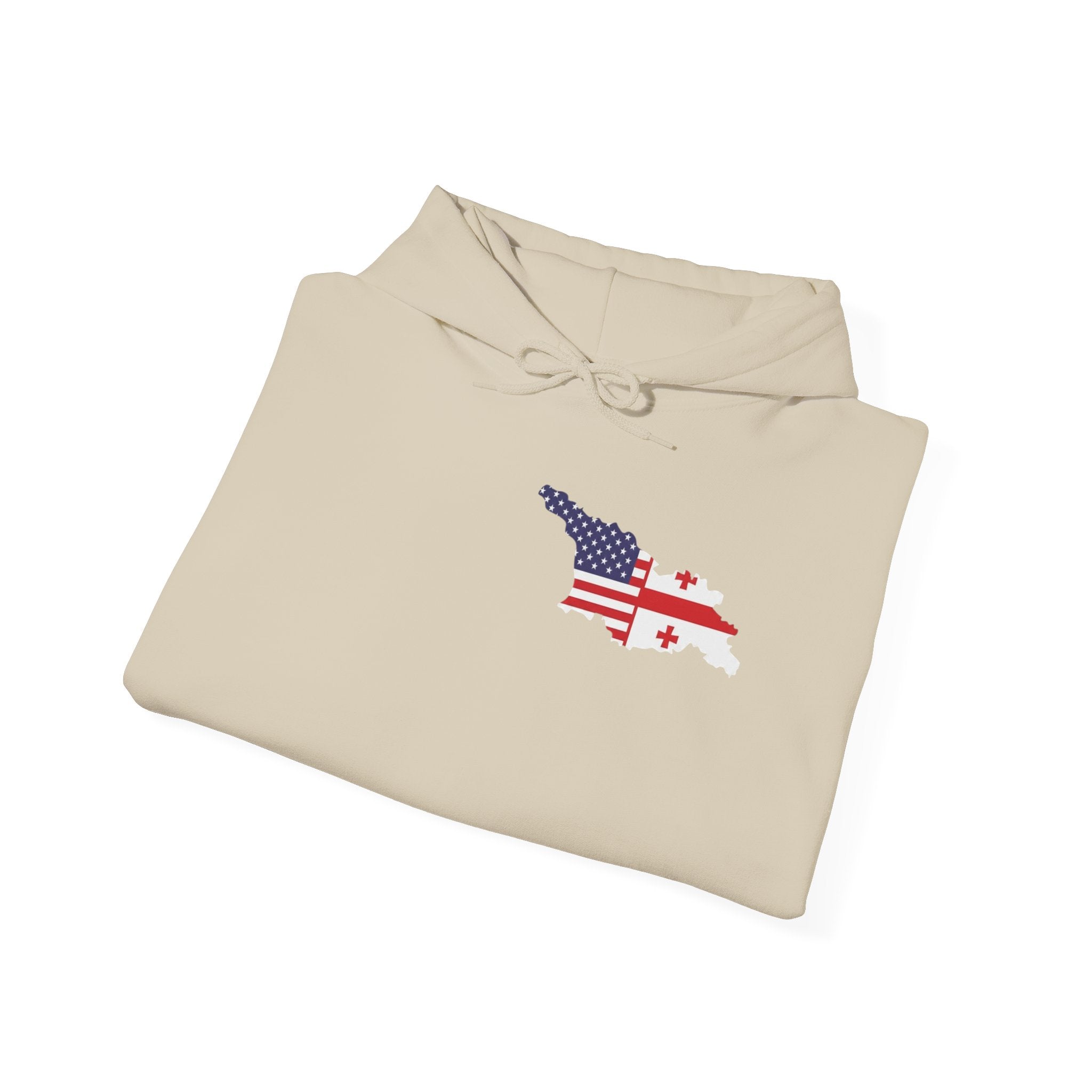 MERAB DVALISHVILI Hoodie – USA &GEORGIA Flag Small Chest + Back Wrestler Belt Design