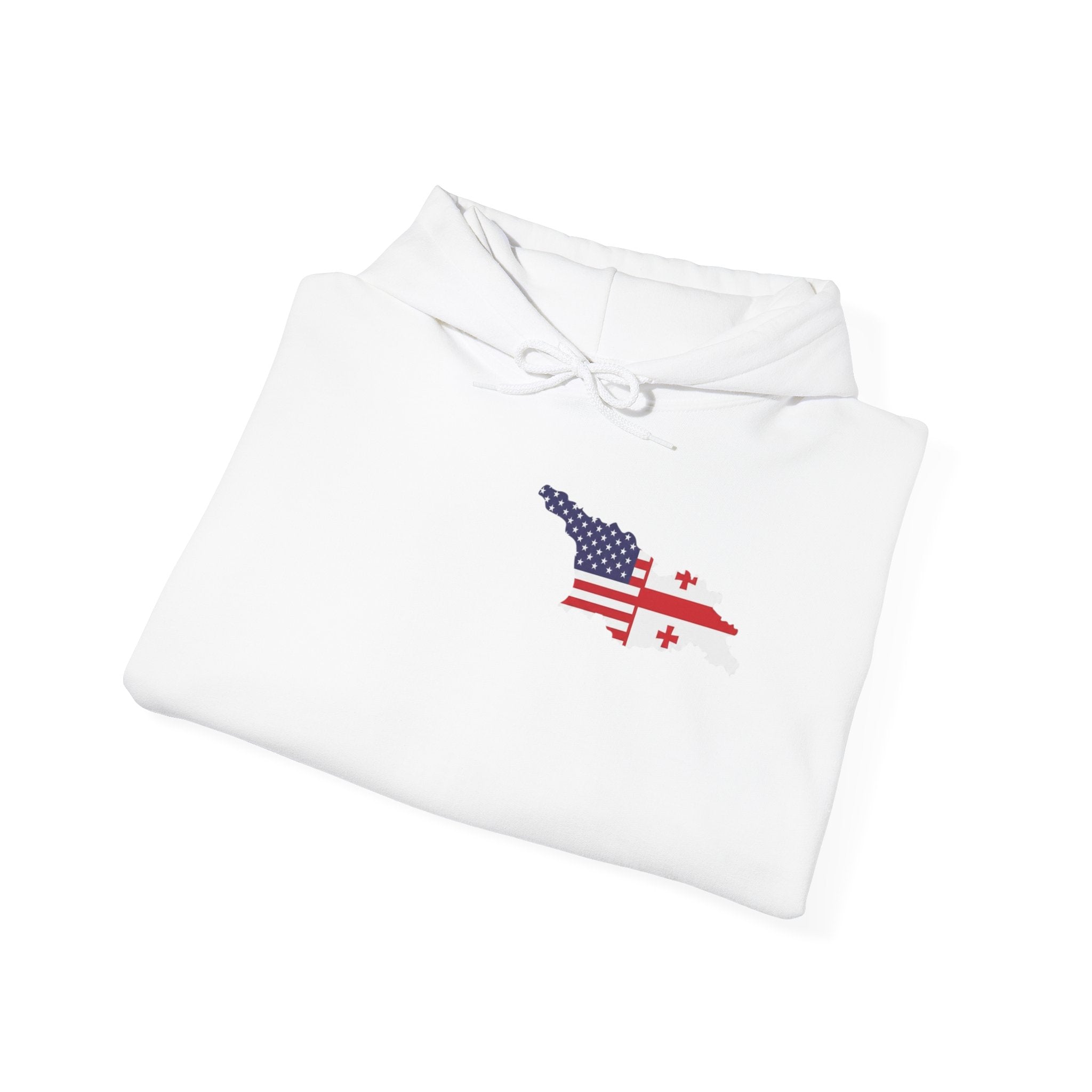 MERAB DVALISHVILI Hoodie – USA &GEORGIA Flag Small Chest + Back Wrestler Belt Design